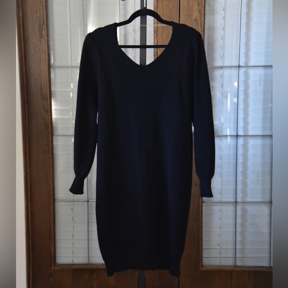 Black Long Sleeved Sweater Dress - Picture 3 of 10